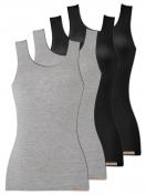 comazo earth 4er Sparpack Damen Unterhemd Achselträger , Gr.44, grau-melange-schwarz 1