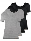 comazo earth 4er Sparpack Damen Shirt 1/4 Arm , Gr.44, grau-melange-schwarz 1