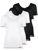 comazo earth 4er Sparpack Damen Shirt 1/4 Arm , Gr.40, schwarz-weiss 1
