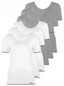comazo earth 6er Sparpack Damen Shirt 1/4 Arm , Gr.40, grau-melange-weiss 1