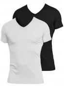Kumpf Body Fashion 2er Sparpack Herren T-Shirt Single Jersey 99947051 Gr. 6 in schwarz weiss 1