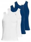 Kumpf Body Fashion 4er Sparpack Herren Unterhemd Bio Cotton 99996011 Gr. 7 in darkblue weiss 1
