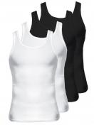 Kumpf Body Fashion 4er Sparpack Herren Unterhemd Bio Cotton 99601011 99602011 Gr. 4 in weiss schwarz 1