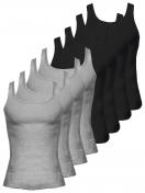 Kumpf Body Fashion 8er Sparpack Herren Unterhemd Bio Cotton 99602011 99603011 Gr. 6 in schwarz steingrau-melange 1