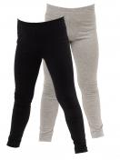 Haasis Bodywear 2er Pack Kinder Leggings Bio-Cotton 55270872 Gr. 128 in schwarz-grau-melange 1