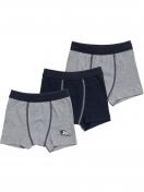 Haasis Bodywear 3er Pack Jungen Pants Bio-Cotton 55302413 Gr. 140 in navy-stahlgrau-melange 1