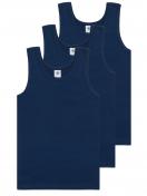 Haasis Bodywear 3er Pack Jungen Unterhemd Bio-Cotton 55351011 Gr. 128 in darkblue 1