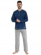 Haasis Bodywear Herren Pyjama Bio-Cotton 77103922 Gr. S in darkblue 1