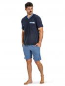 Haasis Bodywear Herren Pyjama Bio-Cotton 77104912 Gr. L in navy 1