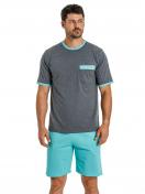 Haasis Bodywear Herren Pyjama Bio-Cotton 77105912 Gr. S in carbon 1