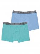 Haasis Bodywear 2er Pack Herren Pants Bio-Cotton 77270413 Gr. M in bleu-hellgrün 1