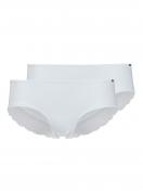 Skiny Damen Panty 2er Pack CottonLace Essentials 080603 Gr. 38 in white 1