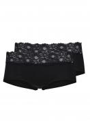 Skiny Damen Pant 2er Pack CottonLace Essentials 080604 Gr. 42 in black 1