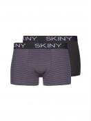 Skiny Herren Pant 2er Pack Cotton Multipack 086487 Gr. L in anthracite stripe selection 1
