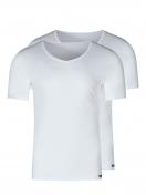 Skiny Herren V-Shirt kurzarm 2er Pack Shirt Multipack 086911 Gr. M in white 1
