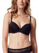 Huber Push-up BH hautnah Micro Lace 015585 Gr. 80 B in black 1
