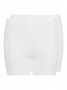 Huber Damen Maxi Slip langes Bein 2er Pack Cotton 2 Pack Double Rib 016307 Gr. 40 in white 1