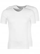 Huber Herren Shirt kurzarm 2er Pack Cotton 2 Pack Double Rib 112144 Gr. L in white 1