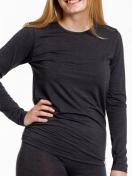 Haasis Bodywear Damen Shirt 1/1 Arm Wolle & Seide 66141630 Gr. L in stahlgrau 1