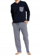 Haasis Bodywear Herren Pyjama Alloverprint 77106922 Gr. XXL in navy-weiss 1