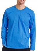 Haasis Bodywear Herren T-Shirt 1/1 Arm Slub Single Jersey 77122163 Gr. L in mid blue 1