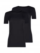 Skiny 2er Pack Damen Shirt kurzarm Cotton Essentials 080785 Gr. 40 in black 1