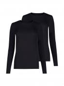 Skiny 2er Pack Damen Shirt langarm Cotton Essentials 080786 Gr. 40 in black 1