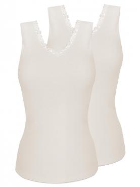 2er Sparpack Angora Damen-Unterhemd ohne Arm 8050910