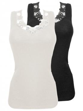 2er Sparpack Woll-Damen-Unterhemd ohne Arm 7960841