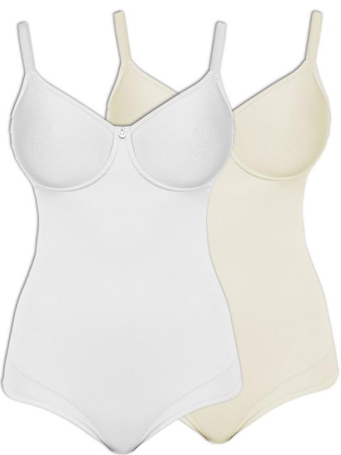 Susa 2er Sparpack Body mit Bügel 6552 = 85-E in Champagner-Weiss Champagner | Weiss | E | 85