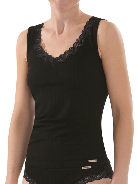 Comazo Damen Unterhemd Achselträger, , 42, schwarz schwarz | 42