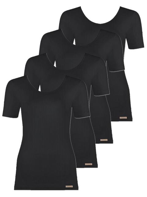 comazo earth 4er Sparpack Damen Shirt 1/4 Arm , Gr.42, schwarz schwarz | 42