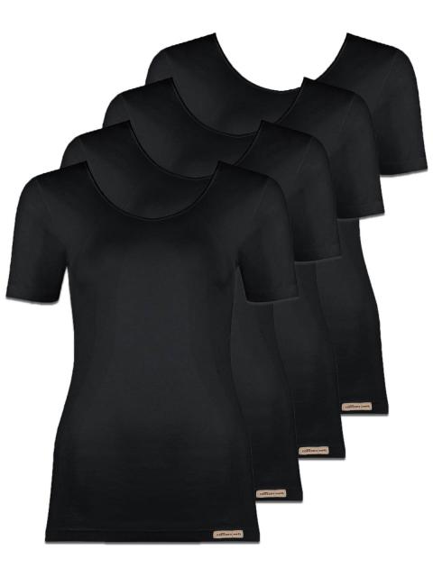 comazo earth 4er Sparpack Damen Shirt 1/4 Arm , Gr.44, schwarz schwarz | 44