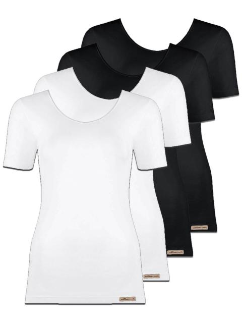 comazo earth 4er Sparpack Damen Shirt 1/4 Arm , Gr.40, schwarz-weiss schwarz-weiss | 40