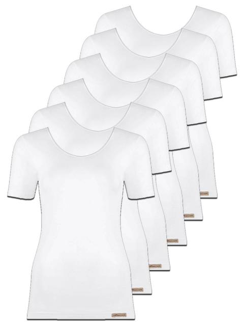 comazo earth 6er Sparpack Damen Shirt 1/4 Arm , Gr.38, grau-melange-schwarz