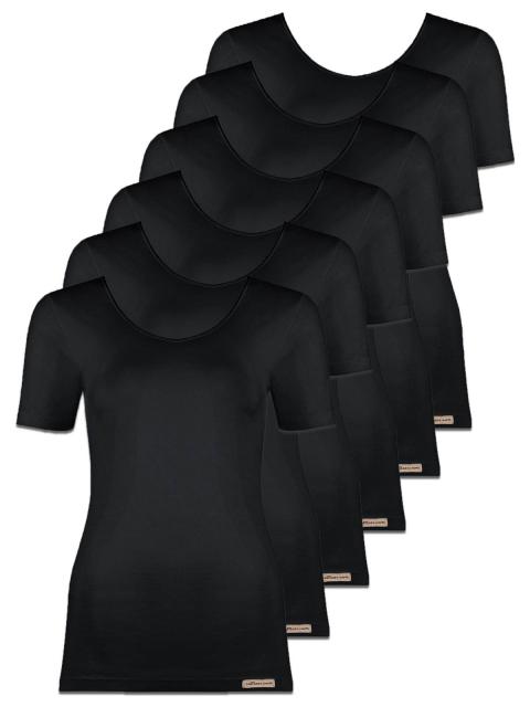 comazo earth 6er Sparpack Damen Shirt 1/4 Arm , Gr.40, schwarz schwarz | 40
