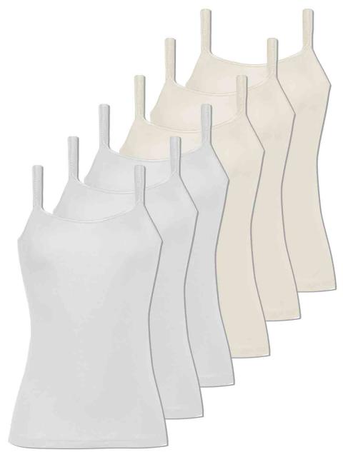 Comazo 6er Sparpack Damen Hemd breiter Träger, , 46, offwhite-weiss offwhite | weiss | 46