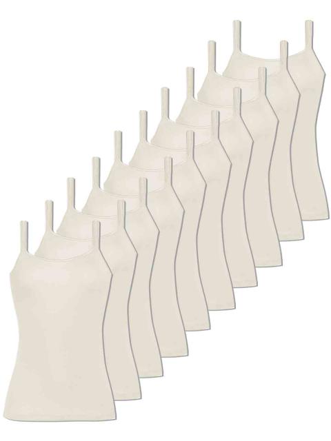 Comazo 10er Sparpack Damen Hemd breiter Träger, , 42, offwhite offwhite | offwhite | 42