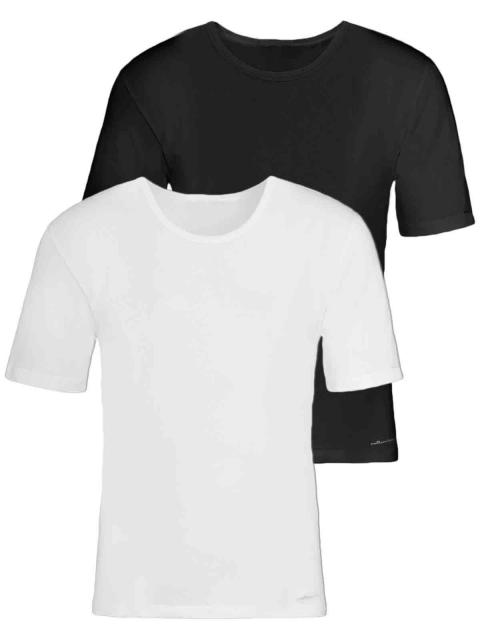 comazo earth 2er Sparpack Herren T Shirt, , 4, schwarz-weiss Schwarz | weiss | 4