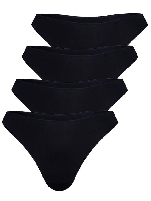 4er Sparpack Damen String Classic Pants 47650 Gr. 40 in Schwarz schwarz | schwarz | 40