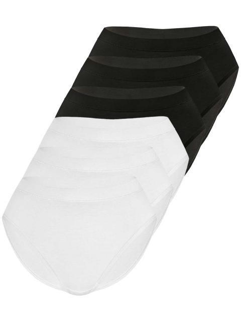 Sassa 6er Sparpack Slip Mini LOVELY SKIN 45296 Gr. 48 in 3xblack 3xwhite black | white | 48