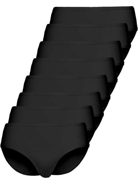 Sassa 8er Sparpack Slip Midi CASUAL COMFORT 47968 Gr. 46 in 8xschwarz schwarz | schwarz | 46