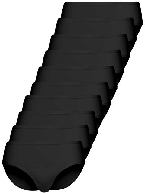 Sassa 10er Sparpack Slip Midi CASUAL COMFORT 47968 Gr. 50 in 10xschwarz schwarz | schwarz | 50