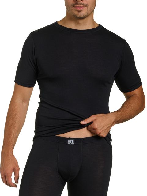 Kumpf Body Fashion Herren T-Shirt 1/2 Arm Wolle-Seide 96295153 Gr. 5 in schwarz