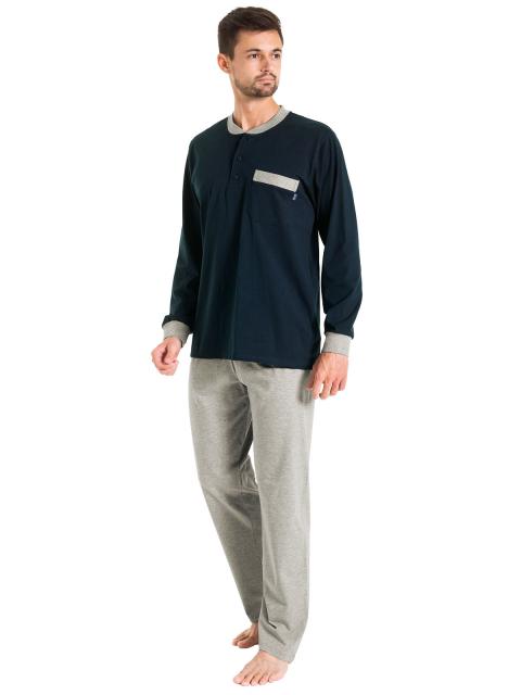 Kumpf Body Fashion langarm Herren Pyjama Set Bio Cotton 99934922 Gr. XL/54 in navy navy | XL/54