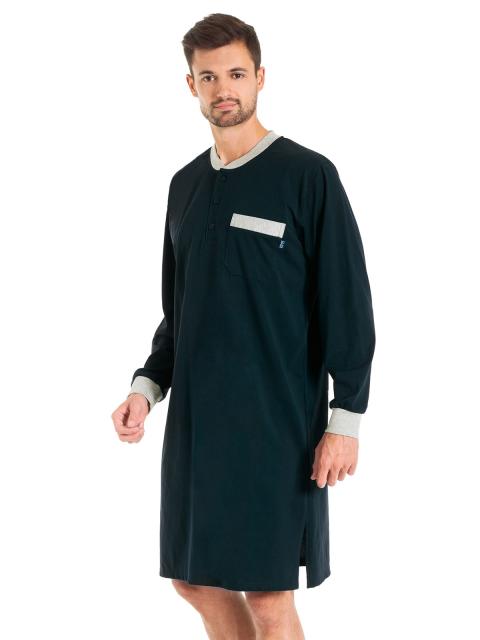 Kumpf Body Fashion Herren langarm Nachthemd Bio Cotton 99934962 Gr. XL/54 in navy navy | XL/54