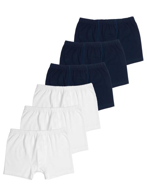 Sweety for Kids 6er Sparpack Knaben Retro Shorts Single Jersey 3166 Gr. 140 in navy weiss weiss | navy | 140
