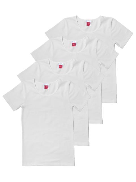 Sweety for Kids 4er Sparpack Mädchen Shirt Single Jersey 5482 Gr. 152 in weiss weiss | weiss | 152
