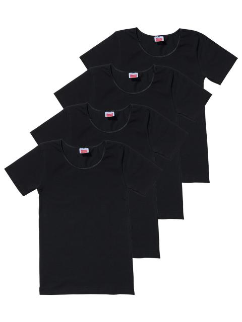 Sweety for Kids 4er Sparpack Mädchen Shirt Single Jersey 5522 Gr. 140 in schwarz schwarz | schwarz | 140