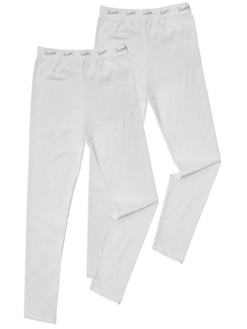 Sweety for Kids 2er Sparpack Mädchen Leggings Single Jersey 5484 Gr. 164 in weiss weiss | weiss | 164
